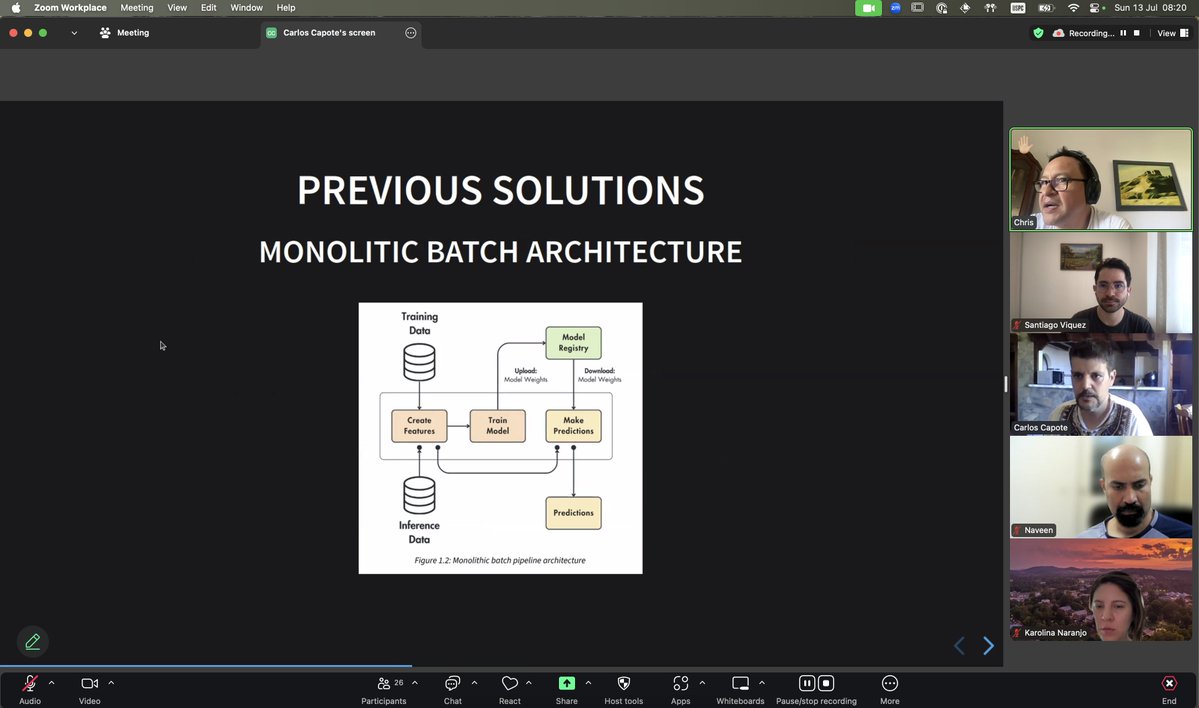 santiviquez's tweet image. We had a great session today at the AI from Scratch meeting.
We kicked off the study group for the "LLM Engineer's Handbook" by @maximelabonne and Paul Lusztin.
Thanks to @CapoDevel for leading the first chapter discussion! Next week, we'll be talking about Chapter 2 (Tooling…