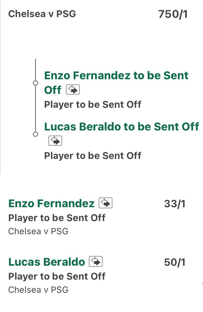 Red Card Bets 🟥

Singles and Double 🤝