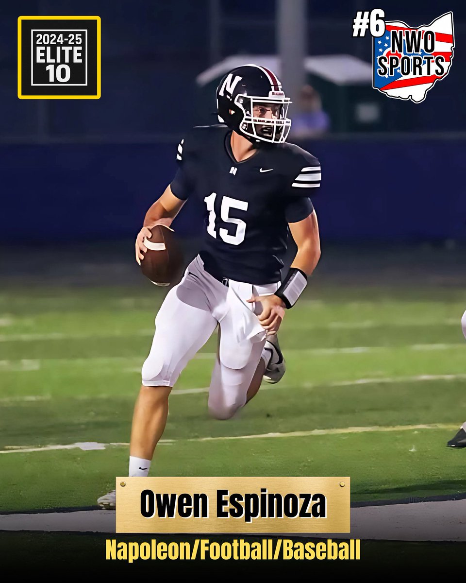 NWO Sports (@sports_nwo) on Twitter photo ๐ #๐ โ ๐๐๐๐โ๐๐ ๐๐๐๐๐ ๐๐ ๐
<a href="/OwenEspinoza_15/">Owen Espinoza</a> โ NAP
๐/โพ๏ธ
๐ฅ 2,406 yds | 19 TD | School passing records
โพ 62 IP | 0.22 ERA | 73 K | 1st Team All-Ohio
๐ NLL Co-POY | ONU Baseball Commit
A record-breaker and star earns his spot! ๐
<a href="/NapBaseball/">Napoleon Baseball</a>
<a href="/NapFBTradition/">Napoleon Football</a> ๐ #๐ โ ๐๐๐๐โ๐๐ ๐๐๐๐๐ ๐๐ ๐
<a href="/OwenEspinoza_15/">Owen Espinoza</a> โ NAP
๐/โพ๏ธ
๐ฅ 2,406 yds | 19 TD | School passing records
โพ 62 IP | 0.22 ERA | 73 K | 1st Team All-Ohio
๐ NLL Co-POY | ONU Baseball Commit
A record-breaker and star earns his spot! ๐
<a href="/NapBaseball/">Napoleon Baseball</a>
<a href="/NapFBTradition/">Napoleon Football</a>