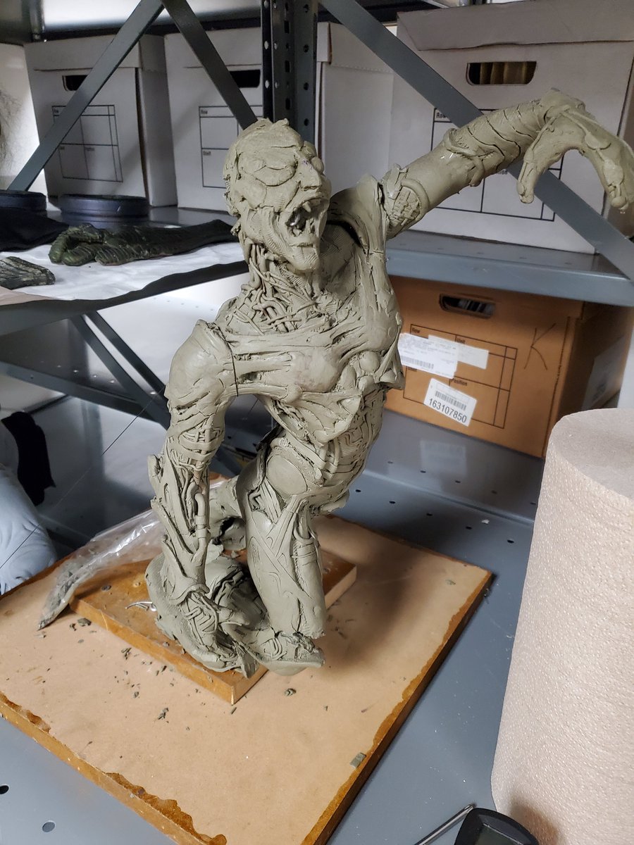 kershed's tweet image. Archive Woes 1: This is a clay model concept of THE GREEN GOBLIN for the first SPIDER-MAN movie. Sadly, over the years it has deteriorated, then fell over, fell apart, and parts smoothed out. Now it looks more like Zombie Green Goblin.