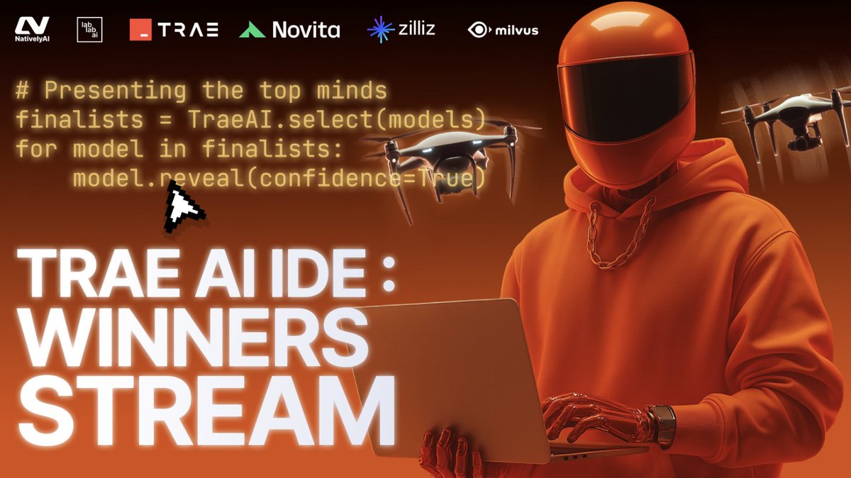 🧠 TRAE AI IDE: Zero Limits Hackathon Winners Stream – THIS MONDAY 🎇 The time has come to reveal the champions! Did your project make the final cut? Let's find out LIVE! 
🏆 Join us for the official Winners Stream on Monday, July 14th at 6:00PM CET / 9:00AM PST
Watch live on X!