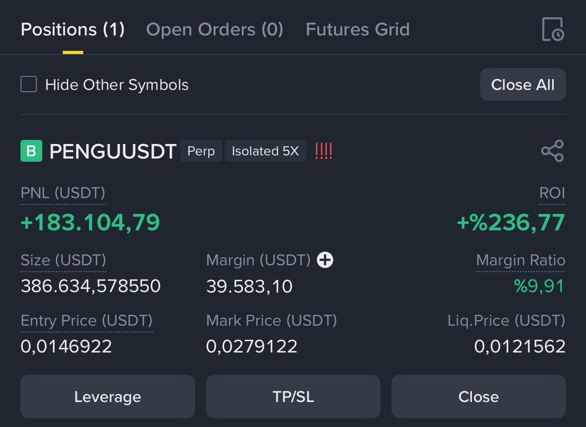 🚨SON YÜKSELİŞTE EN ÇOK PARA KAZANDIĞINIZ ALTCOIN HANGİSİ?

Ben başlıyorum; $PENGU 🐧