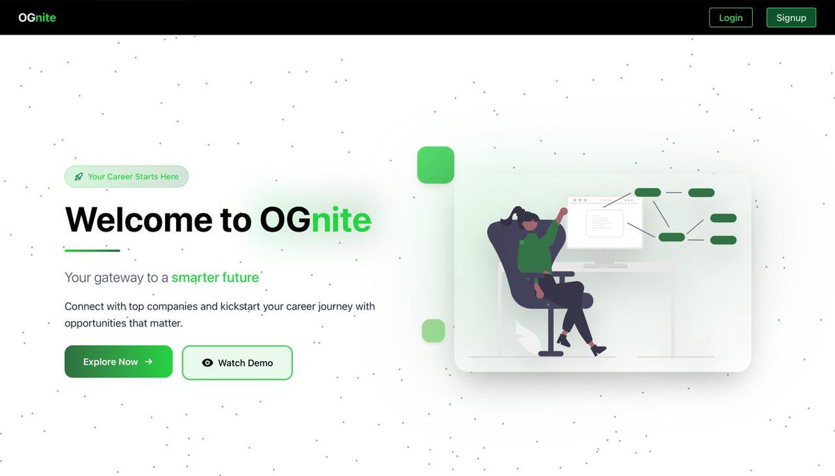 taman__co's tweet photo. Struggling to find real internships, support student's careers, or discover fresh talent?
We present to you : OGnite 
A website that connects students, universities, and companies on one seamless platform - simple and smart
Launching Soon🚀🚀. 
Anticipate!!!

#studentFirst https://t.co/RqJH7XA0PH