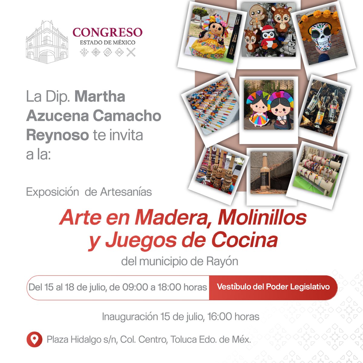 Congreso del Estado de México (@congresoedomex) on Twitter photo 😃Elige molinillos y utensilios de madera confeccionados artesanalmente en #Rayón para preparar tus bebidas favoritas con ese sabor especial. 🥄🥣🏺
📅 Te esperamos desde el 15 de julio en esta exposición.
Invita la Dip. <a href="/marthaazucena23/">Martha Azucena Camacho Reynoso</a>. 😃Elige molinillos y utensilios de madera confeccionados artesanalmente en #Rayón para preparar tus bebidas favoritas con ese sabor especial. 🥄🥣🏺
📅 Te esperamos desde el 15 de julio en esta exposición.
Invita la Dip. <a href="/marthaazucena23/">Martha Azucena Camacho Reynoso</a>.