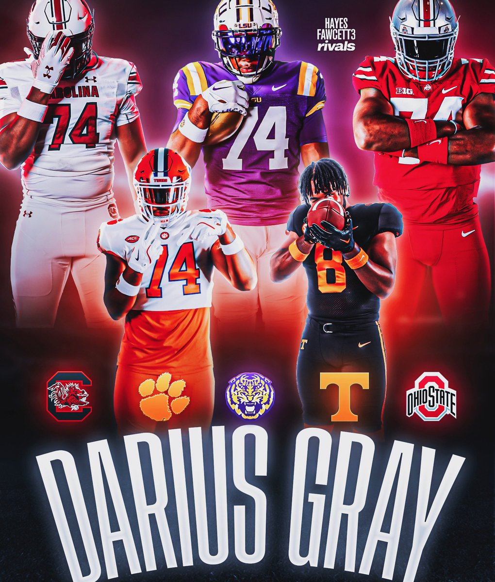 BREAKING: Five-Star IOL Darius Gray is down to 5️⃣ Schools, he tells me for @rivals

The 6’3 285 IOL from Richmond, VA is ranked as the No. 1 IOL in the ‘26 Class (per Rivals)

Where Should He Go? ⬇️

on3.com/rivals/darius-…