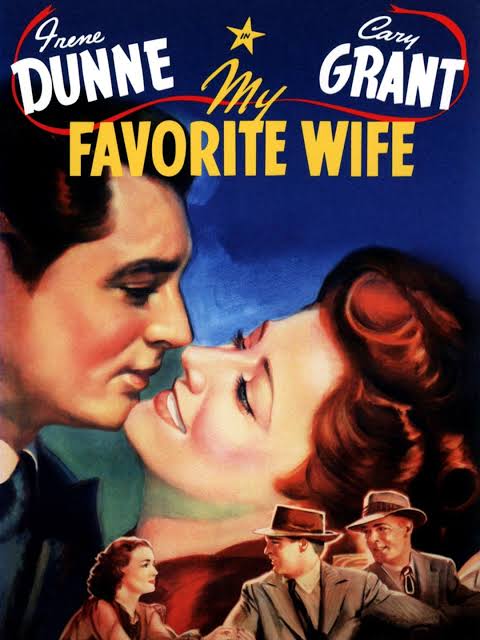 sketcher1223's tweet image. Later on #TCM, Cary Grant, Irene Dunne & Randolph Scott star in "My Favorite Wife" (1940), a hilarious comedy about a woman long thought dead who comes back just as her husband is about to remarry. Remade in 1963 as "Move Over, Darling" with Doris Day & James Garner. #TCMParty