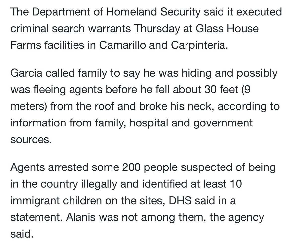 SenatorPhilHart's tweet image. So let me get this straight. A guy works with Child Labor at a Weed Farm, sends money to a hostile foreign nation, dies falling off the roof trying to evade law enforcement…Yet people will somehow still try and say this is Trump’s fault?