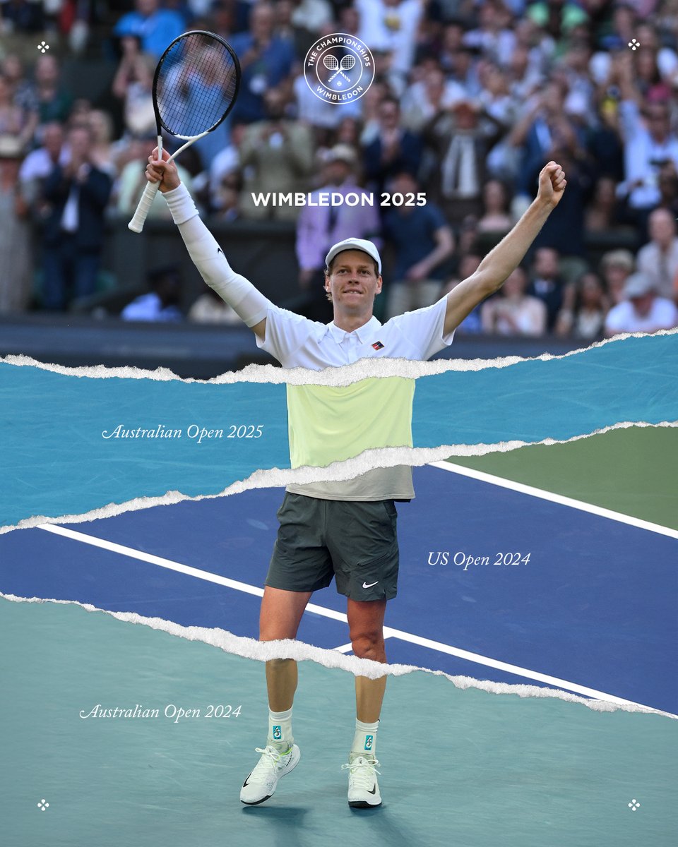A century of matches. A quartet of titles.

Jannik Sinner's 100th Grand Slam match brings him a #Wimbledon victory 🏆