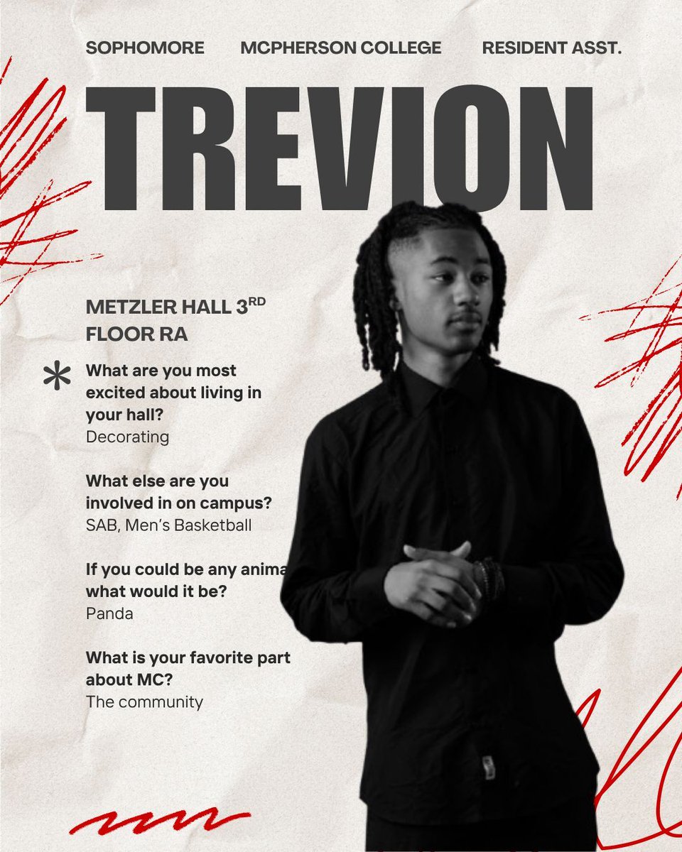 _MCStudentLife's tweet image. Meet Metzler Hall 3rd Floor RA, Trevion!