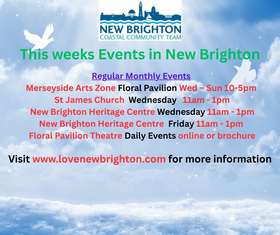 This weeks list of events in New Brighton. More details available at lovenewbrighton.com