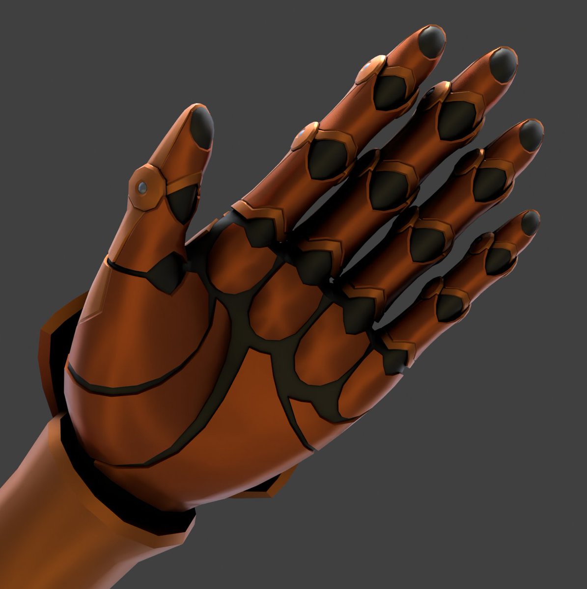Another sneak peek. Here's the base model of the hand in my new Samus design! This one took a long time to make.