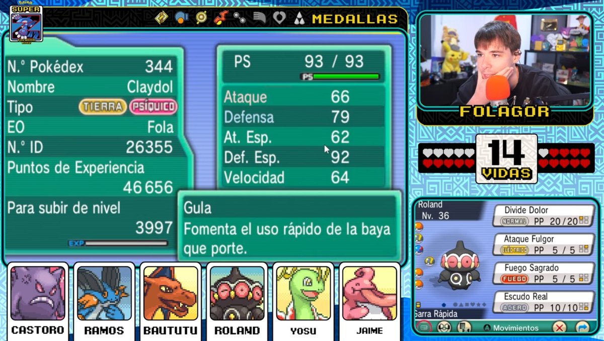 De estar con el buen y gran <a href="/Al3xkn87/">Alex アレキトくん - LFD</a>  en algunas de sus series y siendo dios.
Sorpresivamente <a href="/FolagoR/">FOLAGOR</a> me puso mote a un Claydol con buenos ataques random para ayudarle con su dualocke vs El Daz.