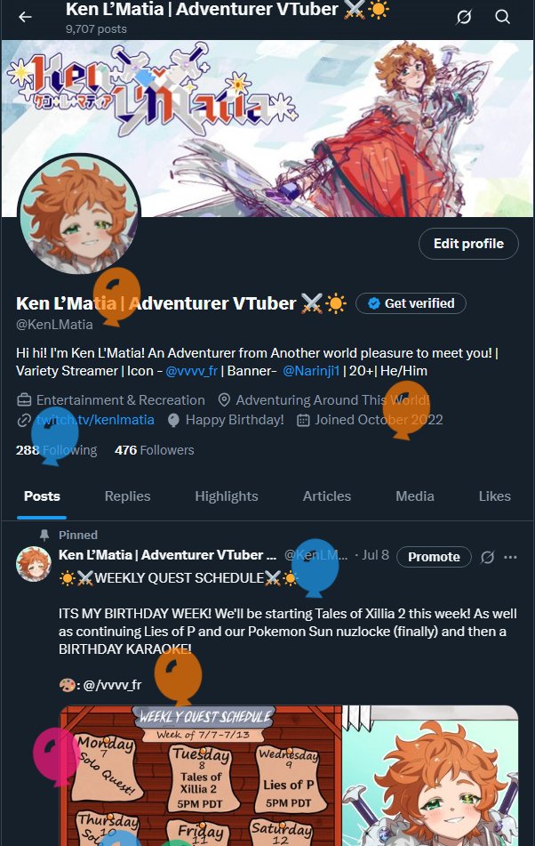 Many moons ago a pretty cool Adventurer was born~! Birthday stream later tonight! See ya there!