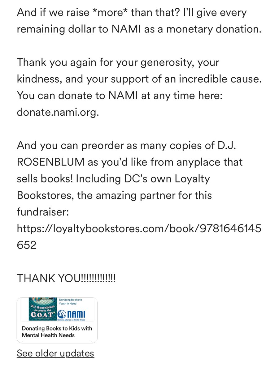 WE DID IT!!!!!!!!! We met my fundraising total!!!!! 

I'm going to keep the fundraiser open until July 20 in case anyone else wants to support this mission. But we've achieved more than I thought possible. (Though I wouldn't have admitted that three weeks ago. 😅)

THANK YOU!!!!!