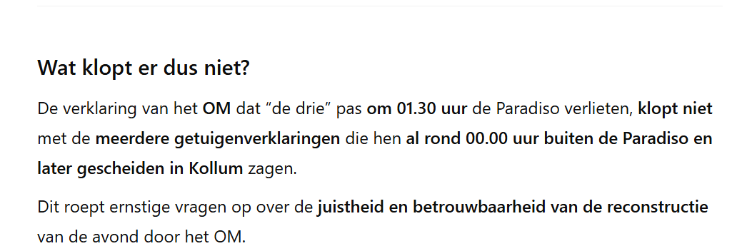 PostmaOne's tweet photo. #Spitse #Marianne #Vaatstra @JanVlug1 Waarom manipuleerde AANTOONBAAR @Het_OM de vertrektijd uit de Paradiso? Had men dat niet gedaan had Jasper Steringa niet de dader kunnen worden van dit ernstige delict. U vindt dat manipulatie door OM moet kunnen? Onrecht moet zegevieren? https://t.co/qUMMZEErb8
