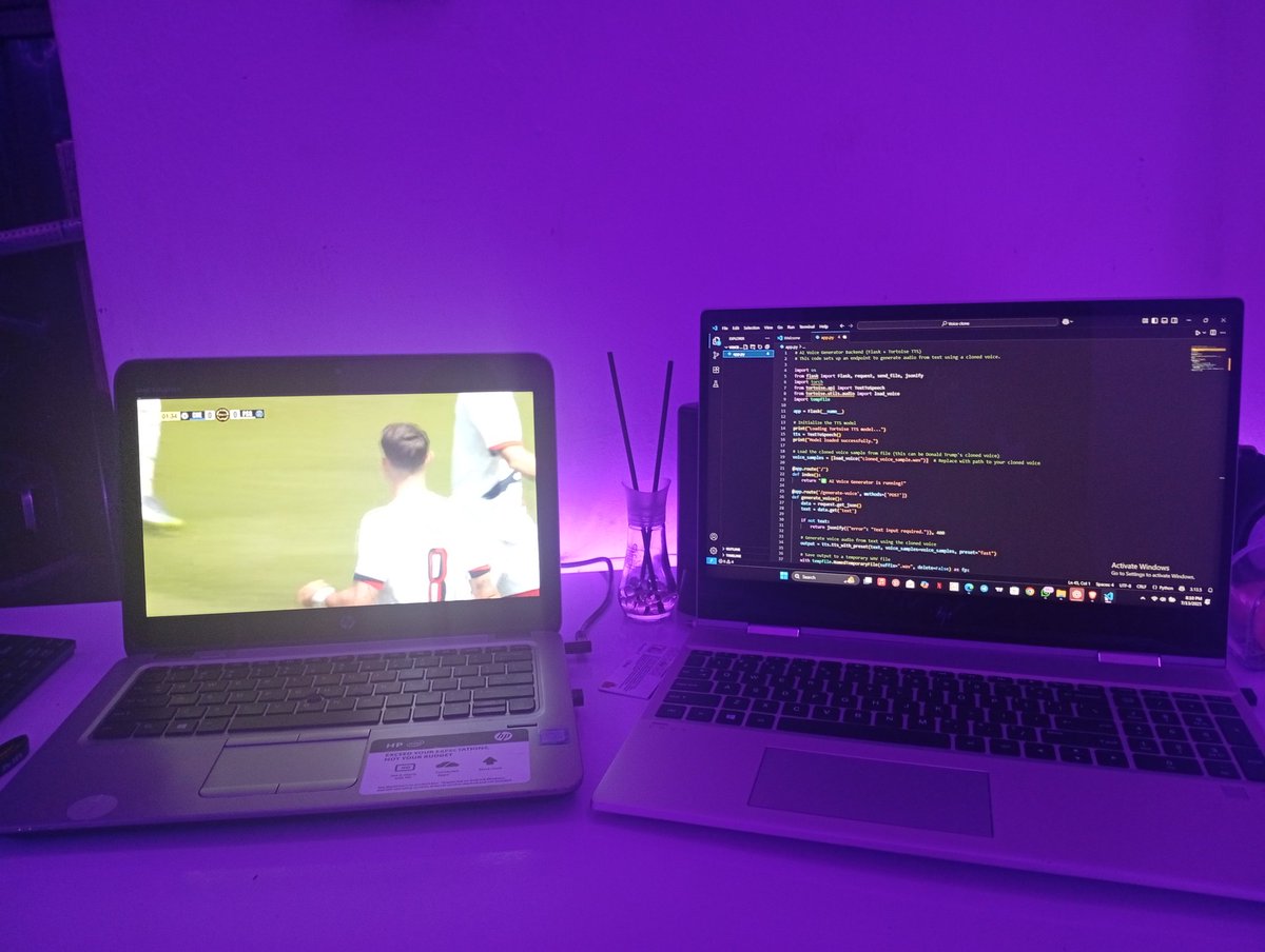 Petercityxtra's tweet image. Building an AI VOICE GENERATOR AND WATCHING CHELSEA VS PSG 🥲
#programmer #artificalintelligency #machinelearningdeveloper