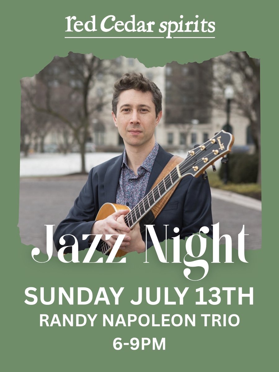 RCS_Distillery's tweet image. 🎶 Jazz Night Tonight at Red Cedar Spirits! 🎶
Join us this evening from 6–9PM for a night of smooth, soulful jazz with the Randy Napoleon Trio.

📍 Red Cedar Spirits | 2000 Merritt Rd, East Lansing