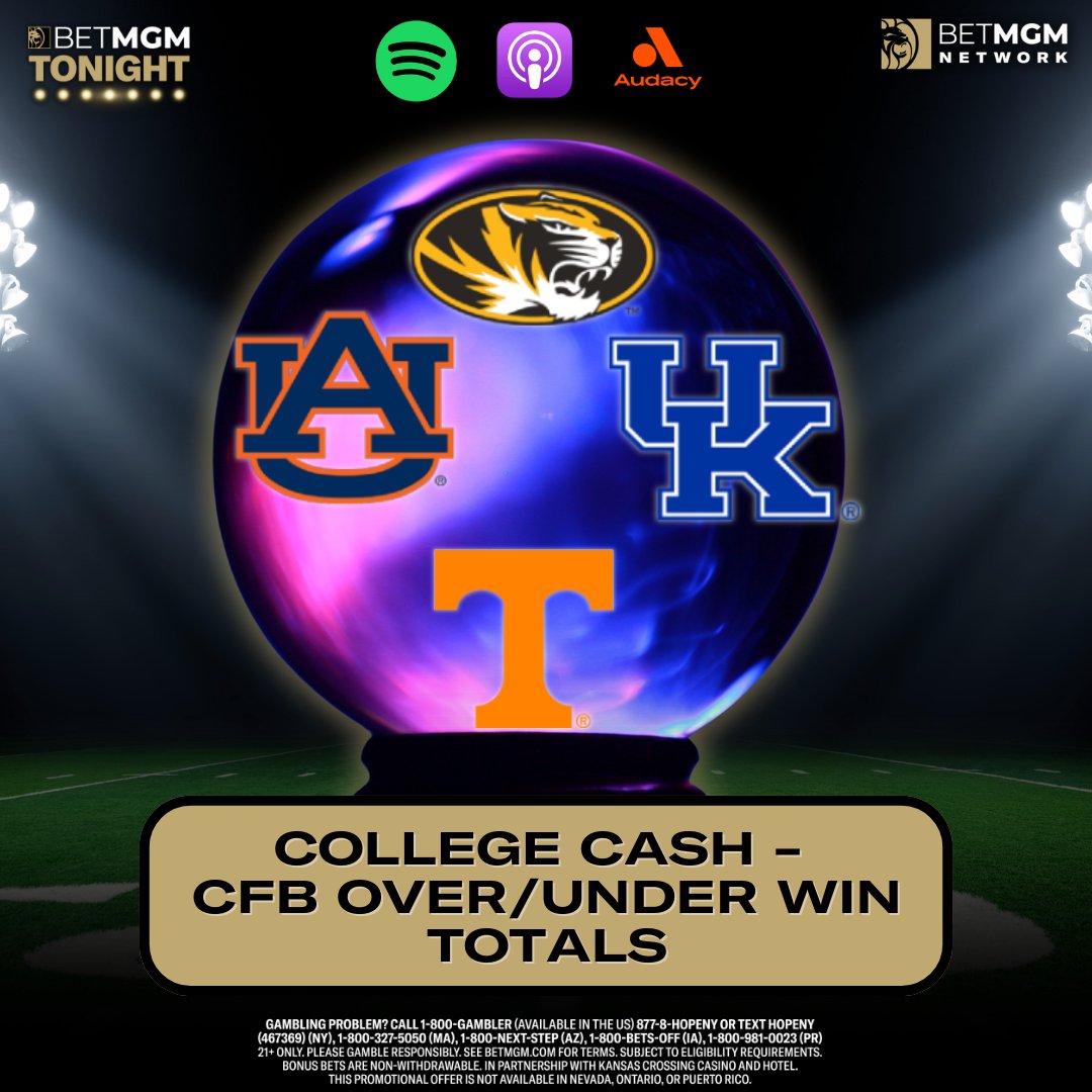 BetMGM Tonight (@betmgmtonight) on Twitter photo π CFB WIN TOTALS = VALUE π
<a href="/NoisyHuevos/">Brad Evans</a> & <a href="/RyanHorvat/">Ryan Horvat</a> are cash hunting on the BetMGM Tonight Podcast β‘οΈ bit.ly/4loFgzy π CFB WIN TOTALS = VALUE π
<a href="/NoisyHuevos/">Brad Evans</a> & <a href="/RyanHorvat/">Ryan Horvat</a> are cash hunting on the BetMGM Tonight Podcast β‘οΈ bit.ly/4loFgzy