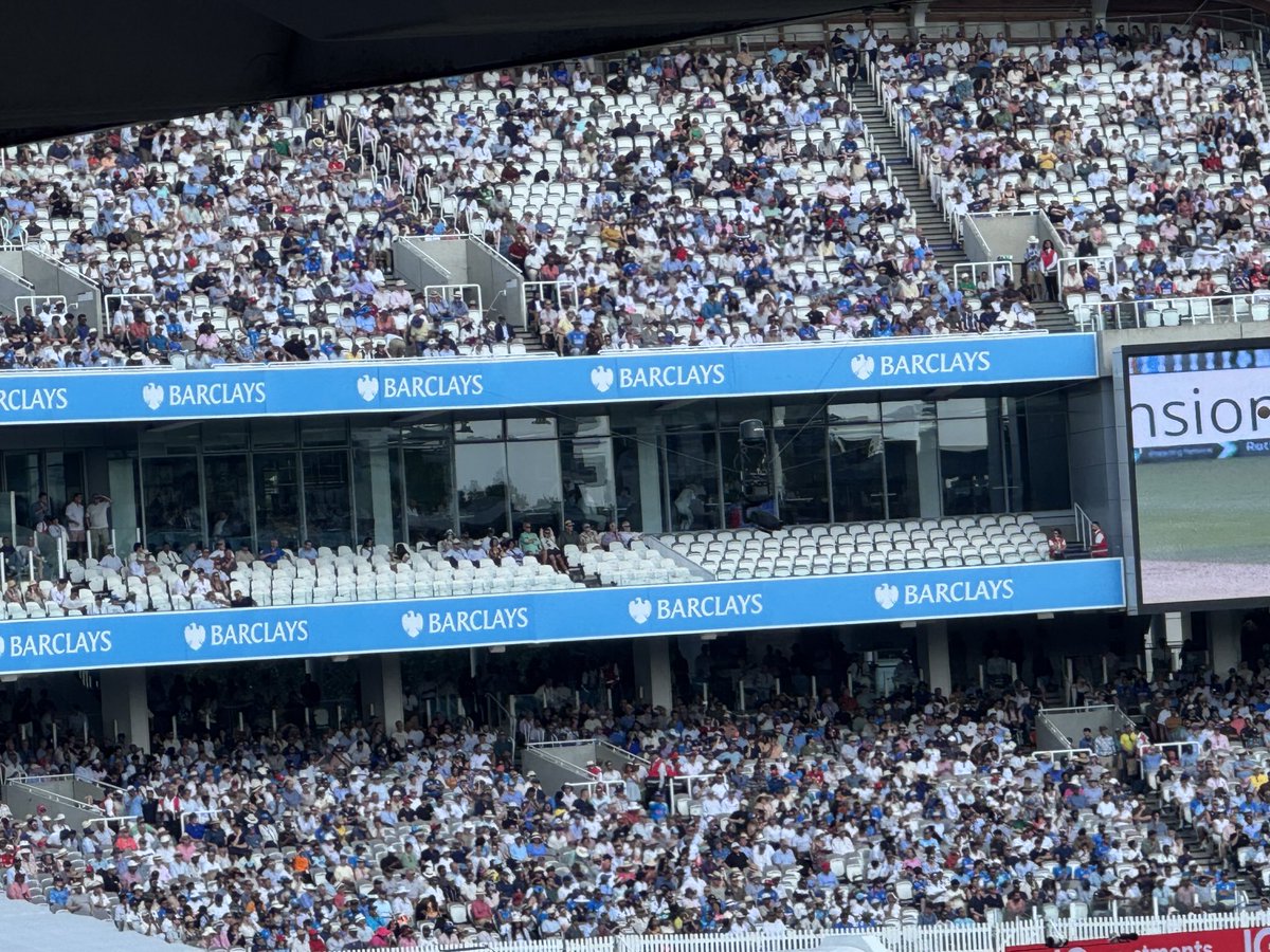 ⁦⁦<a href="/Barclays/">Barclays Bank</a>⁩ been a client nearly 30 years. Maybe invite loyal customer’s to hospitality at #TestMatches if the usual guests aren’t interested? Enthralling days cricket yet the stand was virtually empty 🤷‍♂️ #EndInd ⁦⁦<a href="/englandcricket/">England Cricket</a>⁩ ⁦<a href="/sp_Indiacricket/">India Cricket Team</a>⁩