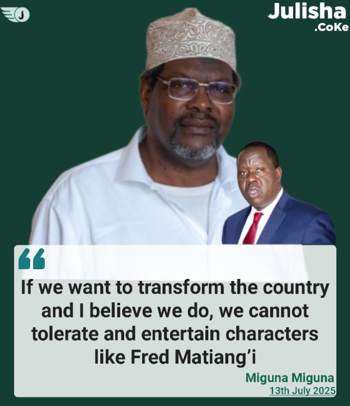 Hate him or love him. Miguna Miguna is the kind of minds we want in leadership, no sugar coating, it's calling things as they are 😂