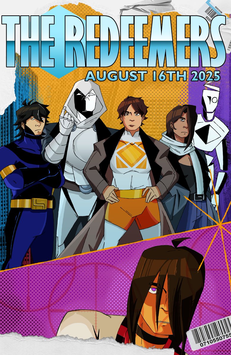 tinnisart's tweet image. THE REDEEMERS, my webcomic, will begin on August 16th!
"A girl on the run. The four bounty hunters that have been hired to capture her. The Redeemers follows five misfits who must grapple with finding their place in life while fighting psycho businesswomen and magic cowboys."