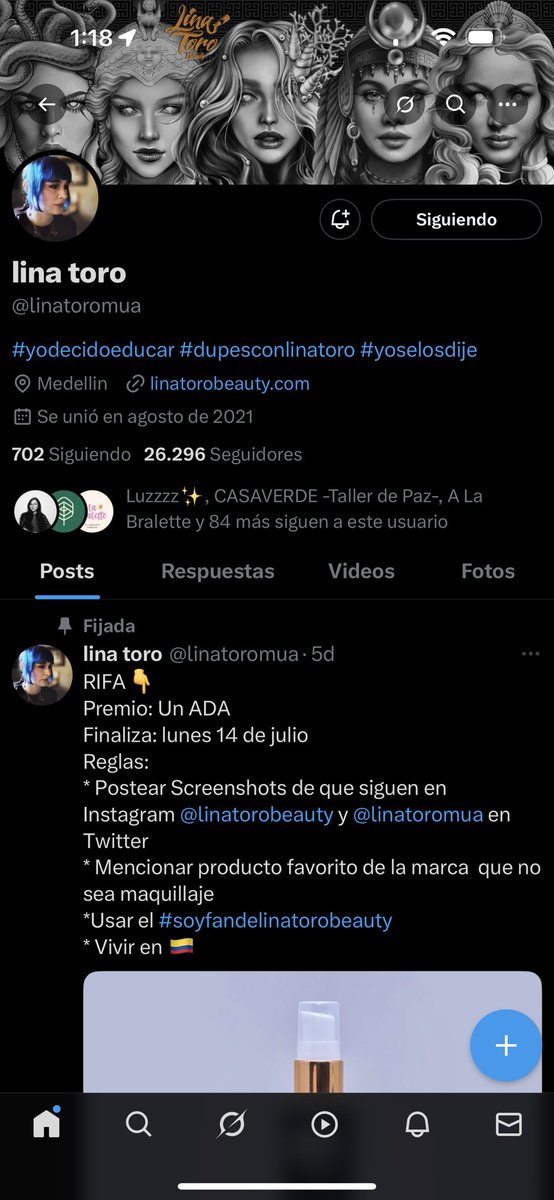 Sandia_Duque's tweet photo. @linatoromua @linatorobeauty #soyfandelinatorobeauty y mi fav desde la primera vez que lo usé es Aeris. https://t.co/XdJYFWW0s1