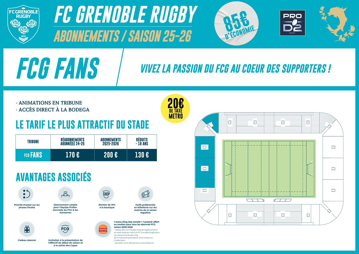 FCGrugby's tweet image. ðð§ ð£ðšð®ð«, ð®ð§ð ðšððð«ð ðâðððšð§ð§ððŠðð§ð ðŽðµ
On commence avec lâoffre ð
ðð ð
ððð !
Avec le tarif le plus attractif du stade, rendez-vous en Ouest pour vivre la passion du FCG au cÅur des plus fervents supporters et supportrices â€ïžâð¥
Découvrez tous lesâŠ
