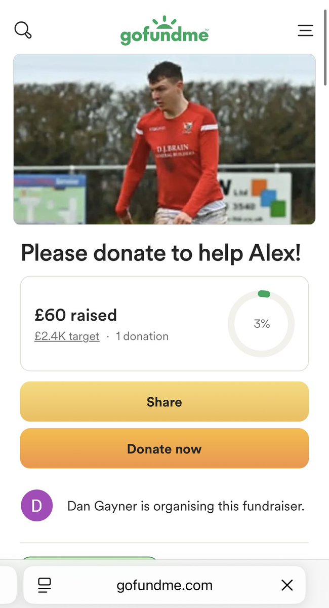 Following on from our previous tweet we would like to share a gofundme page which has been set up for Alex by his brother. 

The responses have been fantastic and anything you could donate to help would be greatly appreciated 🔵⚪️

 gofund.me/1eb3ff8f