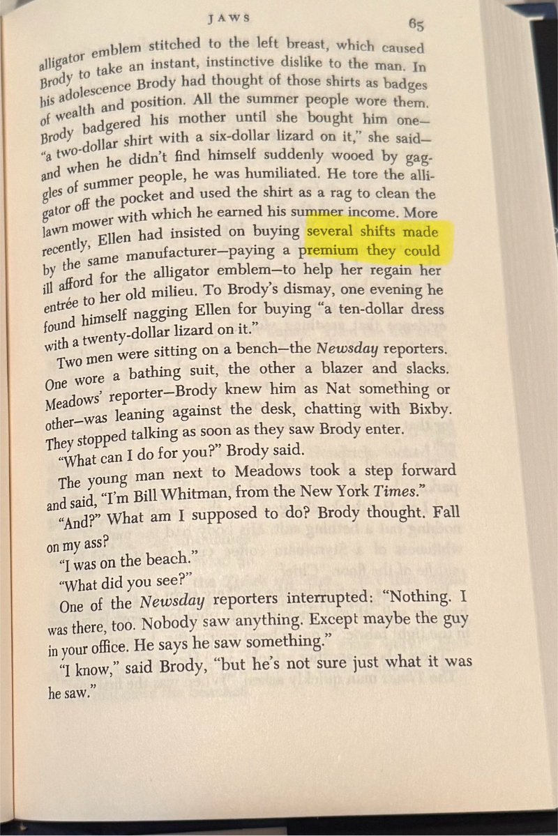 prayerdude's tweet image. Hey @randomhouse I found a typographic error in your 50th Anniversary edition of JAWS — it’s on page 65. #JAWS50 🦈 #Reading #PeterBenchley #typo