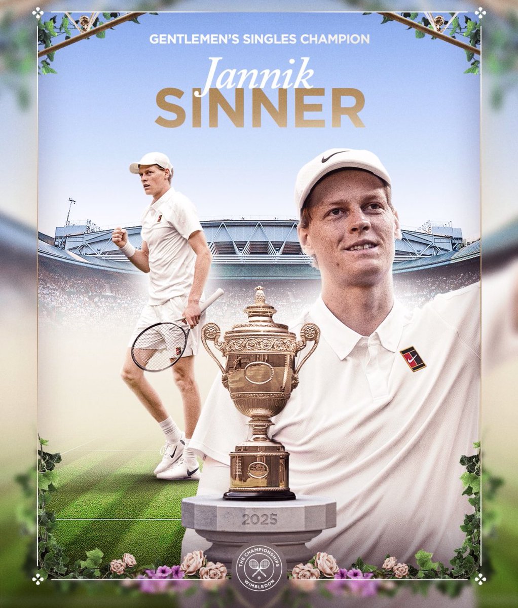 Congratulations <a href="/janniksin/">Jannik Sinner</a> for winning your first Wimbledon title. Very well deserved 🔥👏🫡

#Wimbledon #sinner #sinneralcaraz