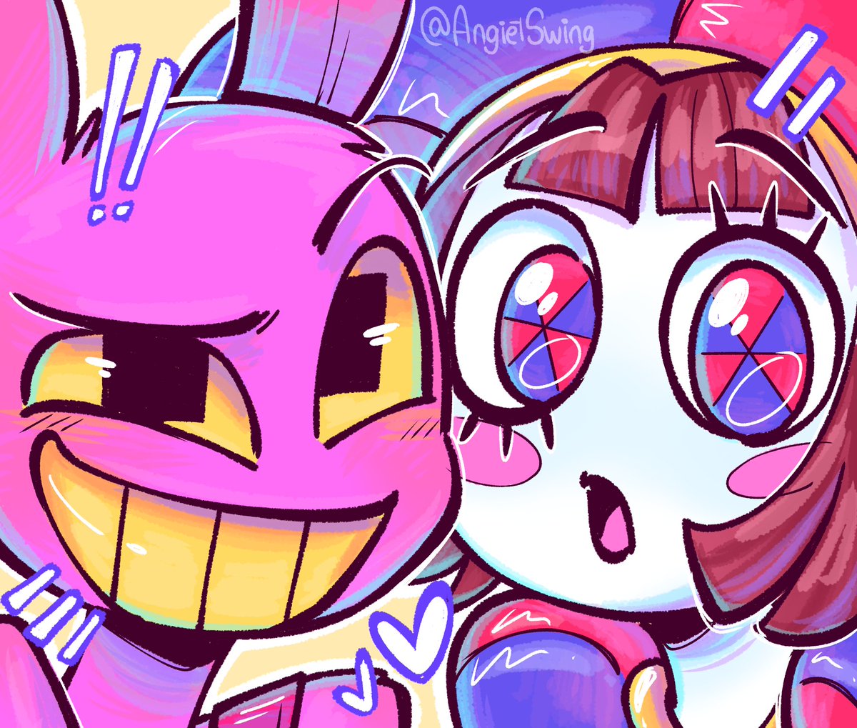 AngietSwing's tweet image. 💜❤️ #JaxxPomni #TADC #fanart