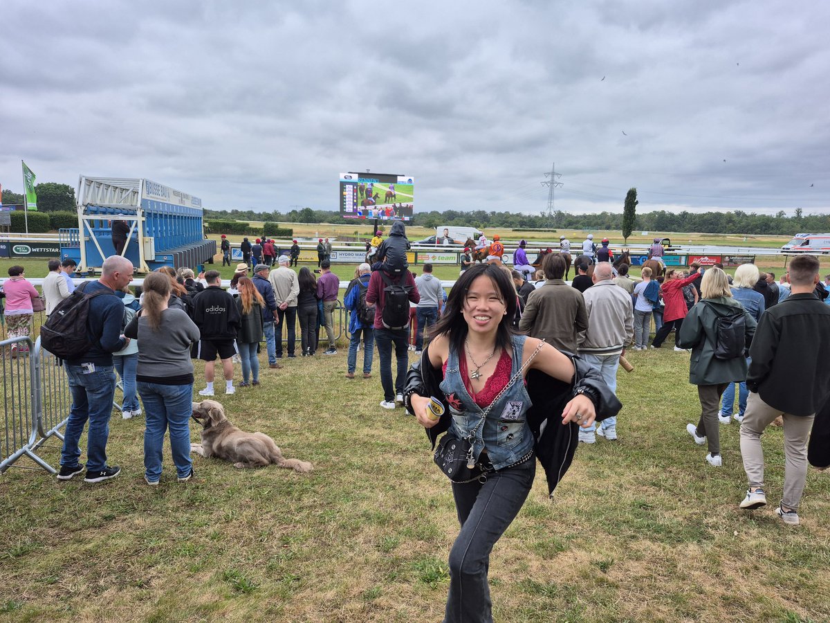 Charlie enjoying her first day at the races in Magdeburg