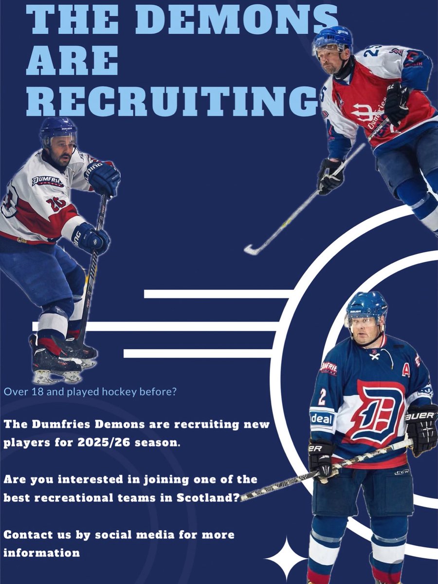 The Demons Are Recruiting!

The Dumfries Demons are on the hunt for talented additions to their 2025/26 squad.

Over 18? Register your interest with us via our social media page.

Do you have what it takes to be a Demon?