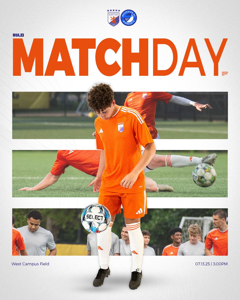 It’s the men’s final MATCH DAY for the 2025 season 🙌

Come out to watch the men on the pitch one. last. time. 

🏟️ West Campus Field, Dominican University
⚽️ Kickoff at 3PM
🆚 Rochester FC

#dutchlionsfcusa | #upthedutch | #path2pro
