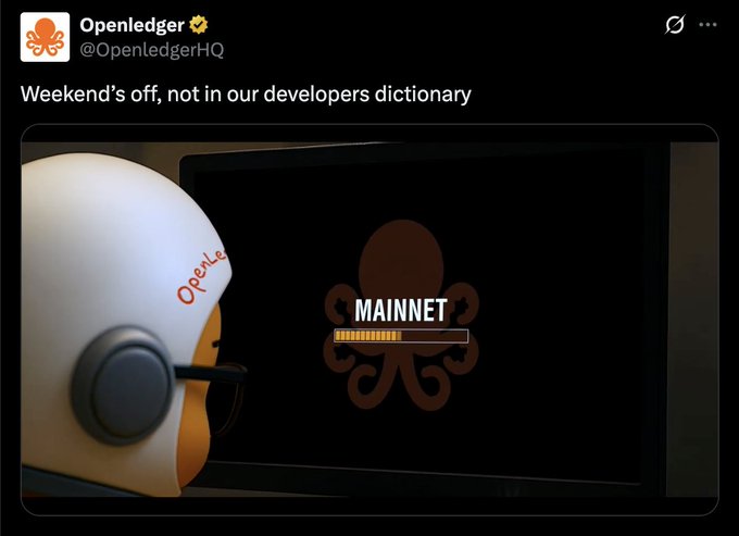 King Ø,G) Hasbiland (@omar35502483) on Twitter photo Looks like
<a href="/OpenledgerHQ/">Openledger</a>
TGE is closer than we think.
Openledger's main account giving us hints.
gOcto, if you are bullish on decentralised AI infra 🐙 Looks like
<a href="/OpenledgerHQ/">Openledger</a>
TGE is closer than we think.
Openledger's main account giving us hints.
gOcto, if you are bullish on decentralised AI infra 🐙