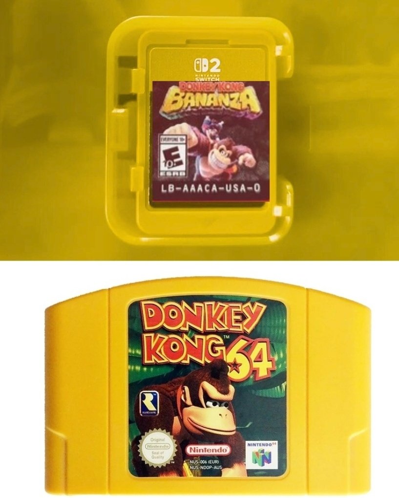 They should've made the Donkey Kong Bananza cartridge yellow like DK64 

Missed opportunity 😔