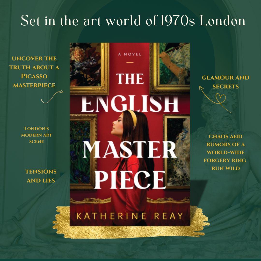 THE ENGLISH MASTERPIECE by my friend Katherine is full of fun 1970s references, London, art, romance, and suspense. The reviews are fantastic, so add this one to your summer reading list! #bookstoread #BookShelf