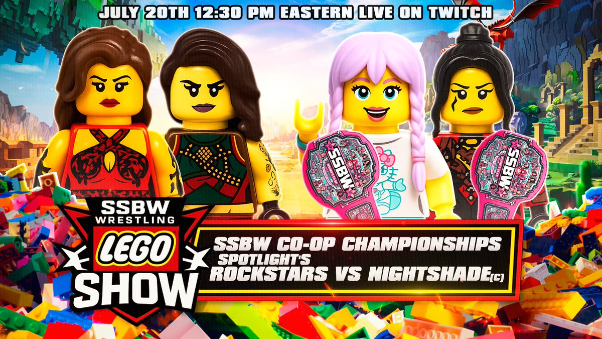 Super Smash Bros Wrestling (@ssbw_wrestling) on Twitter photo Nightshade <a href="/MaggieMorgan2K/">Maggie Morgan</a>/<a href="/Harper_Frost2K/">Harper Frost</a> defend their SSBW CO-OP Championships against Spotlight's Rockstars <a href="/MckayAshley123/">๐ธ ๐๐๐๐๐๐ ๐โญ๐๐๐ ๐</a>/<a href="/TheFamilyDSC/">The Cole Family</a> at The Lego Show! #SSBW #EFED #WWE2K25 #CAWUNNITY #THELEGOSHOW Nightshade <a href="/MaggieMorgan2K/">Maggie Morgan</a>/<a href="/Harper_Frost2K/">Harper Frost</a> defend their SSBW CO-OP Championships against Spotlight's Rockstars <a href="/MckayAshley123/">๐ธ ๐๐๐๐๐๐ ๐โญ๐๐๐ ๐</a>/<a href="/TheFamilyDSC/">The Cole Family</a> at The Lego Show! #SSBW #EFED #WWE2K25 #CAWUNNITY #THELEGOSHOW