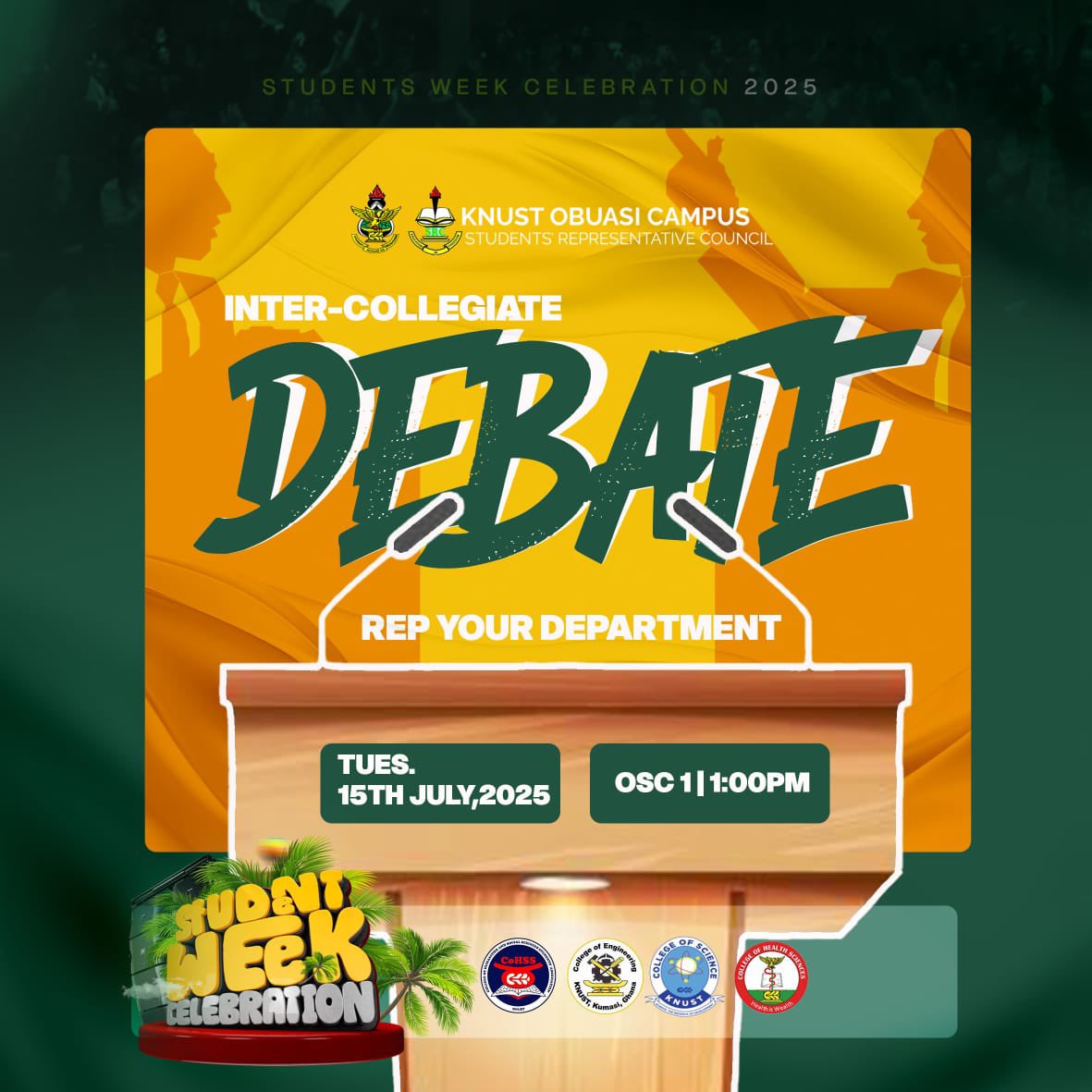 ObuasiSrc's tweet image. Which college is the best?
Come let's agree to disagree on this at the Inter-collegiate Debate Competition. It's a perfect time to settle the scores, crowning winners and booing losers, see you there!!!
#SWC25