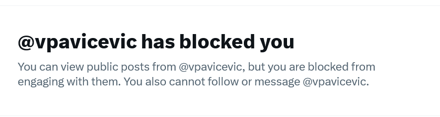 exprofessor011's tweet image. Pa zašto budući premijeru🥹 
Do juče nisam bila blokirana, nevidljiva sam, imam malo pratilaca?! Znači svi prate Tviter, ama baš svi😉