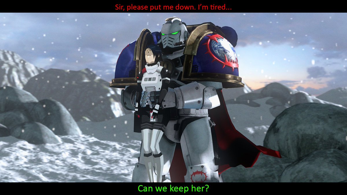 A Kolibri has made a mew friend, though she doesn't really get a choice.

Made buy <a href="/Rookie_425/">Rookie425</a>. Thanks, dude.

#signalisfanart #warhammerfanart