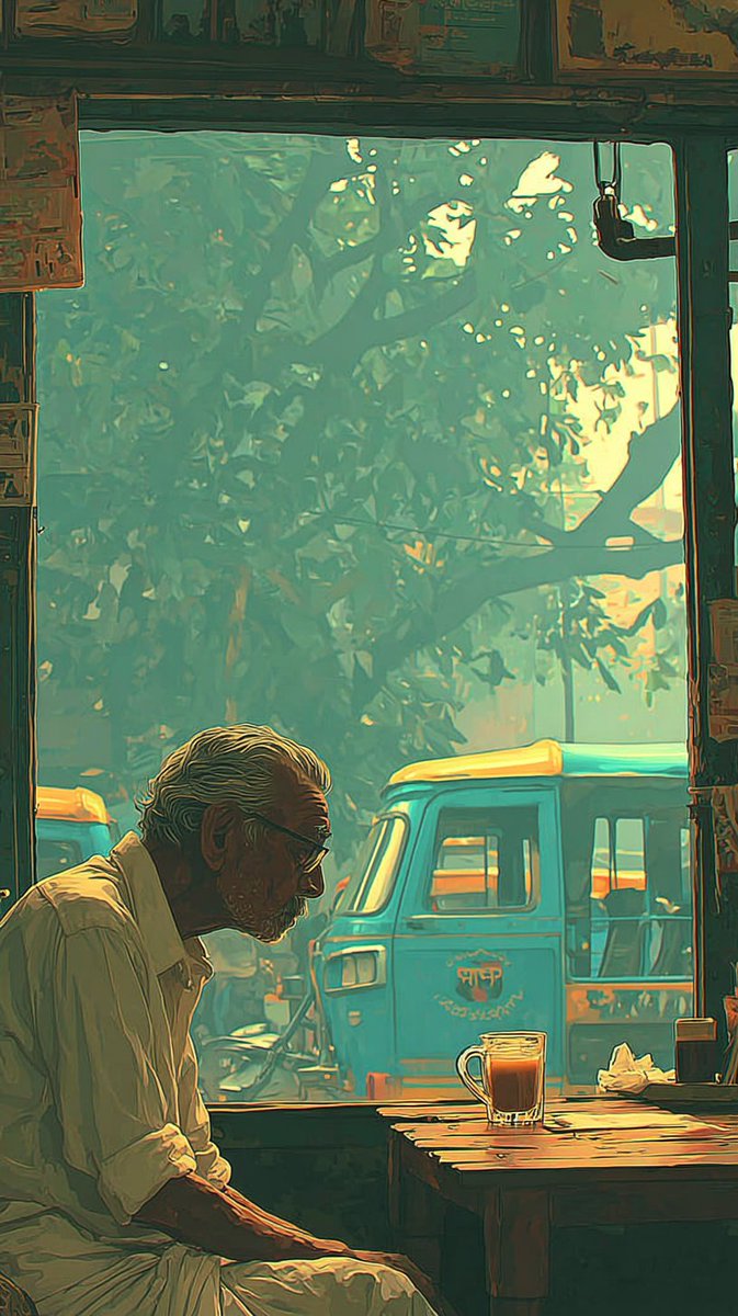 _0xShunya's tweet photo. No WiFi. No rush.
Just a glass of chai, a quiet moment,
and stories steeped in every wrinkle.
This is not just tea — it’s time slowing down. 🍵
#ChaiVibes #IndiaInFrames #EverydayIndia https://t.co/Oq7sdRwvyp