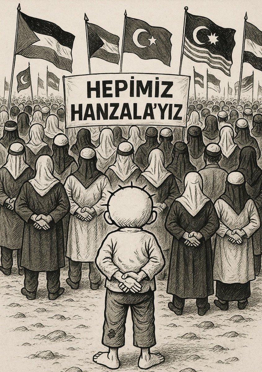 Hepimiz birer Hanzala'yız Filistin özgür olunca yüzümüz görünür olur...
#WeAreHanzala