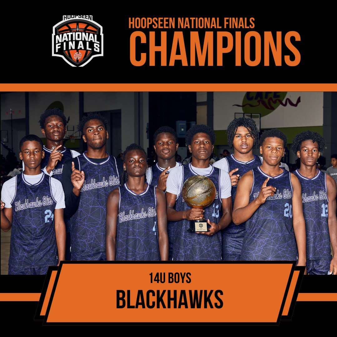 HoopSeenNEXT's tweet image. Congratulations to the 14U/8th Grade Boys National Finals Champions, BLACKHAWKS!