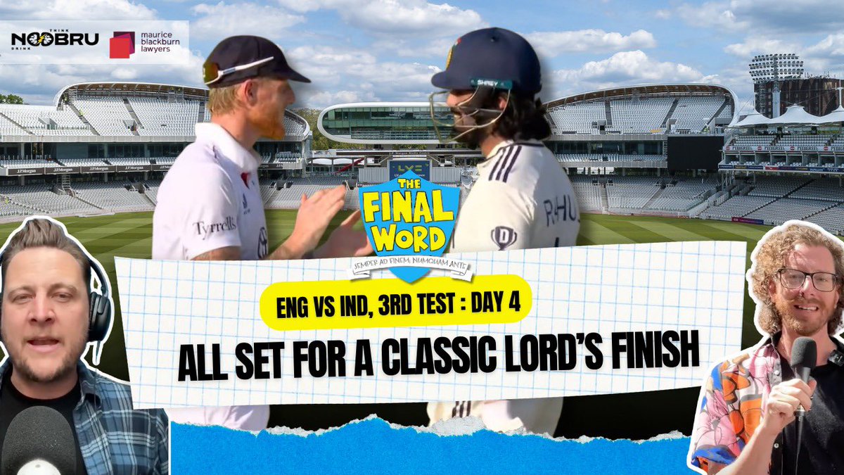 #ENGvIND | We are on, people, we are on. England waver, then Bumrah and Washington strike. Just as it looked India’s, wickets tumble. Classic Lord’s finish awaits. 

Adam Collins joins Geoff Lemon! Daily pod live now.

Listen in: pod.fo/e/2fb246