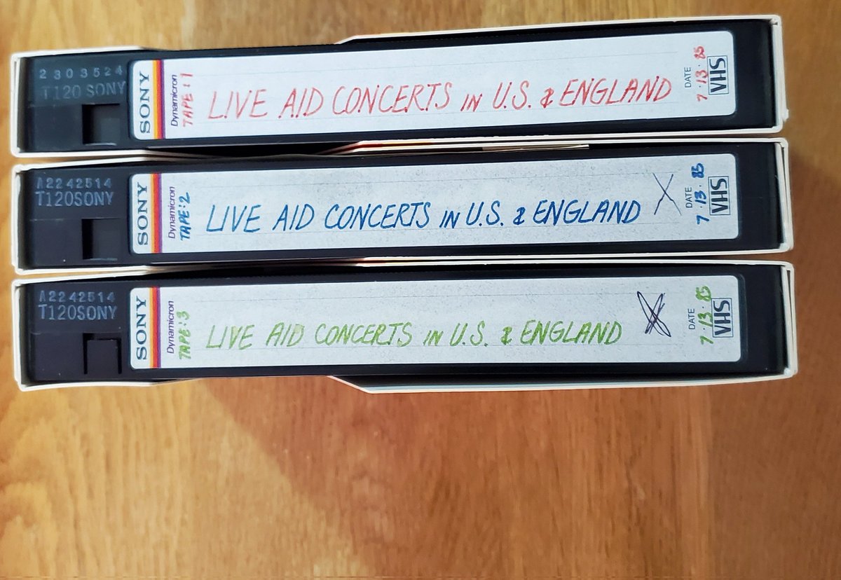 As a teenager, I spent 15+ hours in front of the living room TV to record Live Aid on <a href="/MTV/">MTV</a>. Still have the tapes too! #liveaidat40.