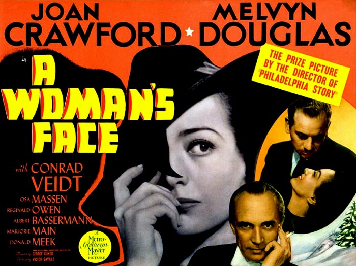 sketcher1223's tweet image. Don't miss Joan Crawford today in one of her best roles in "A Woman's Face" (1941), in which she plays a nefarious blackmailer with a facial disfigurement who falls in love with the surgeon who restores her beauty. Melvyn Douglas & Conrad Veidt costar. #TCM #TCMParty
