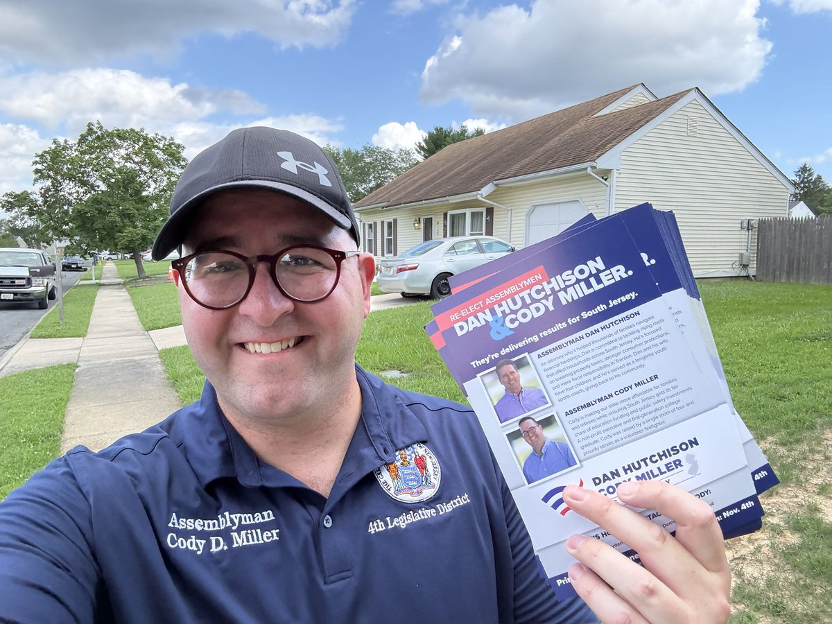 Cody_D_Miller's tweet image. Kicked off the afternoon with my favorite Assembly partner, @asmhutchison, before knocking on 50 doors in Winslow Township. Great conversations, great people — always worth the steps. Now it’s back home to tackle the laundry pile and vacuum up all the dog hair Gypsy left behind.…
