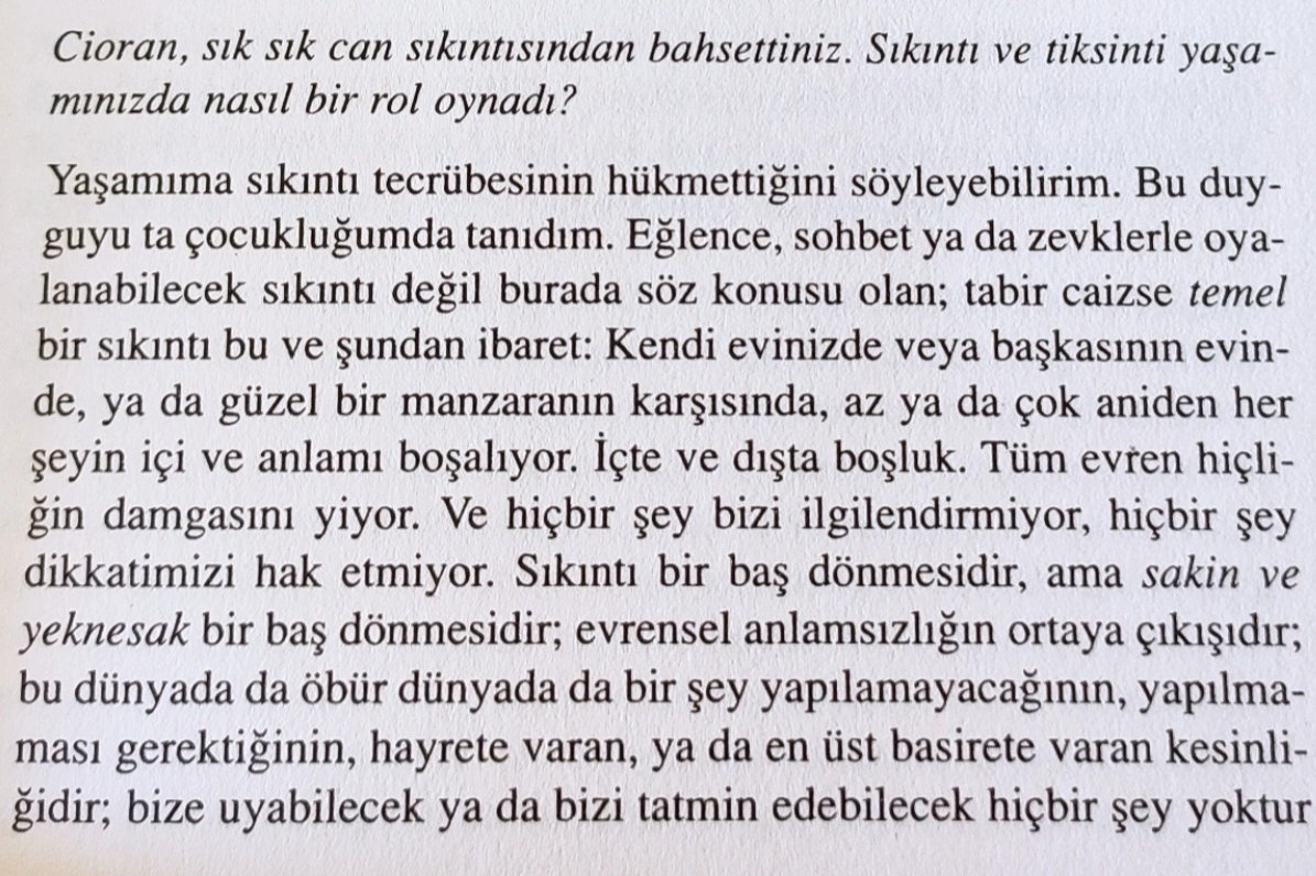 Cioran ve can sıkıntısı...