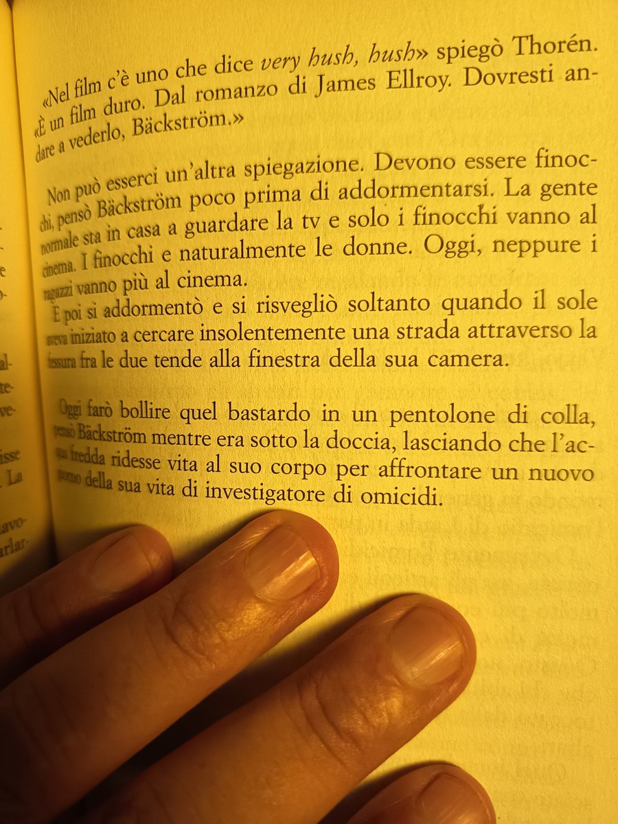 Bäckström ama l'alcol, le donne formose, è cinico e arrogante, vagamente misogino e decisamente scorretto.
Beh, ho scoperto di avere un gemello in Svezia anche se io ho anche qualche difetto, lo ammetto.

Anatomia di un'indagine